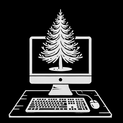 tree growing out of computer