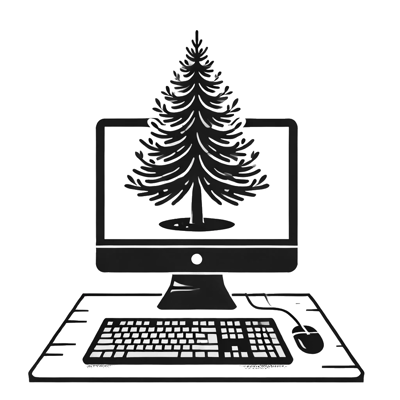 tree growing out of computer